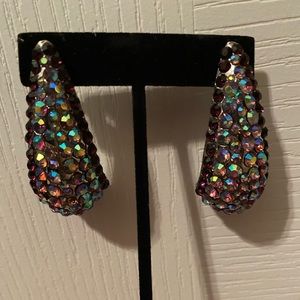 Purple and AB stone earrings